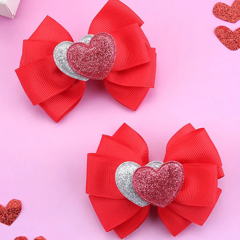 2pcs-Valentines-Day-Bows-Hair-Clip-Girls-Shinning-Love-Hearts-Hairpins-Headwear-Ribbon-Hairgripes-Baby-Hair