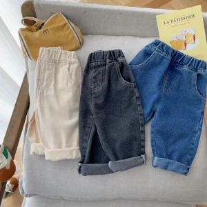 MILANCEL-Baby-Pants-Solid-Kids-Jeans-Casual-Boys-Denim-Pants-Soft-Girls-Fashion-Trousers-1